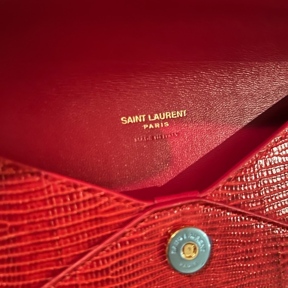 NEW Saint Laurent Paloma lizard embossed pochette - Picture 4 of 5